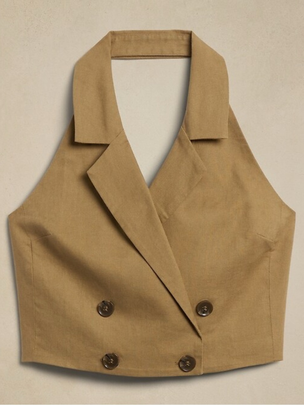 Banana Republic Factory white Double-Breasted Halter Crop Vest - Picture 5 of 5